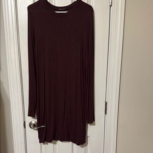 Fashion Nova Long Sleeve Dress - Deep Burgundy